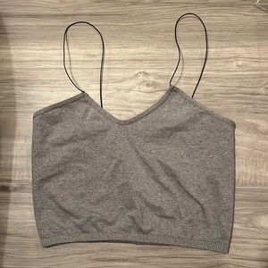 Free people gray cami with black straps